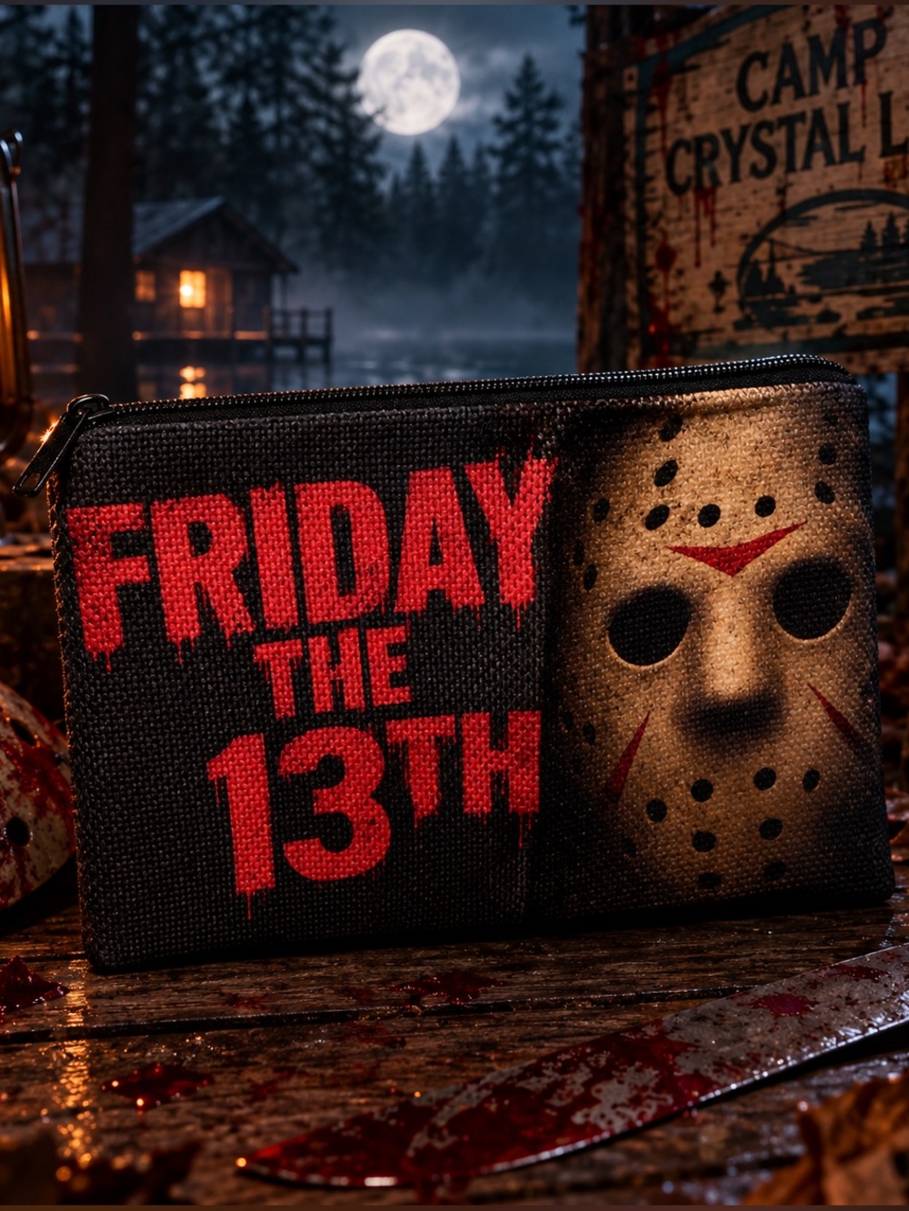Friday the 13th Graphic Zip Pouch NWOT